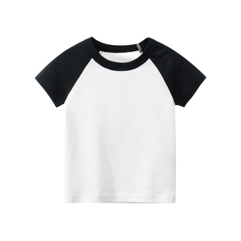 27Kids Summer Children s Pants Kids Shorts Pure Color Boys  Cropped Pants Baby Boy Middle Pants Pure Cotton Track Pants Off-White/Black 90 cm