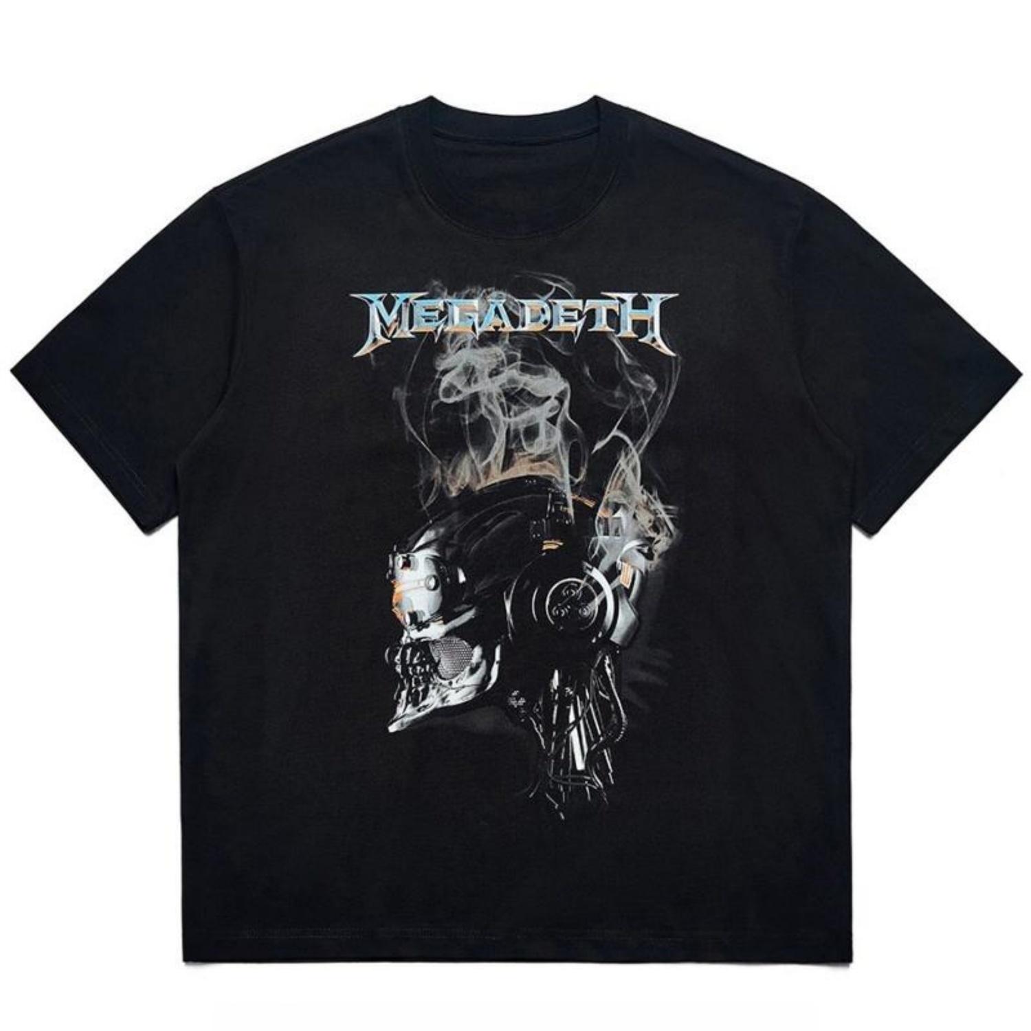 

Американський рок-хеві-метал гурт Megadeth Бавовняна футболка Важка бавовна Вільний повсякденний Ретро Чоловіча з короткими рукавами XXXXXL