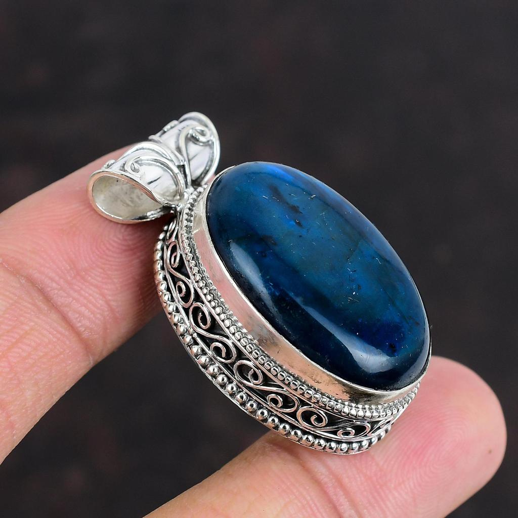 Neon Flash Labradorite Pendant Handmade Jewelry Gemstone Pendant 925 Sterling Silver Pendant Dainty Vintage Pendant Silver Jewelry For Gifts