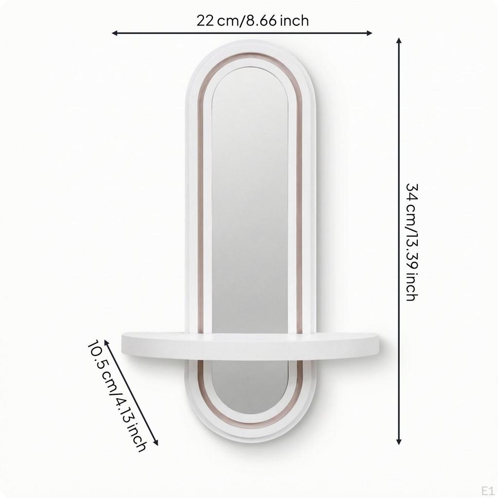 Wall Shelf with Mirror Compact WallMounted SpaceSaving for Entryway, Hallway,