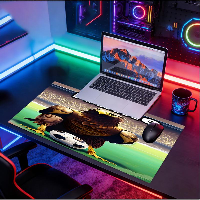 Custom Name Personalized Go Ahead Eagles Pattern Mousepad, Laptop PC Desk Mat, Decorative Desk Mat for Home Keyboard Pad Gift