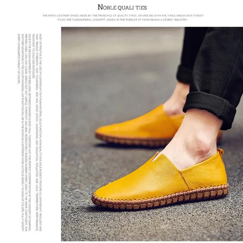 Men's Leather Casual Loafers Shoe Wedding Dress Shoes New Big Size Moccasins Shoes