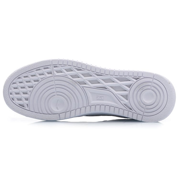 Li Ning Synthetic Leather Slip Resistant Abrasion Resistant Low Top Skateboard Shoes Women's White Black AGCP128-3