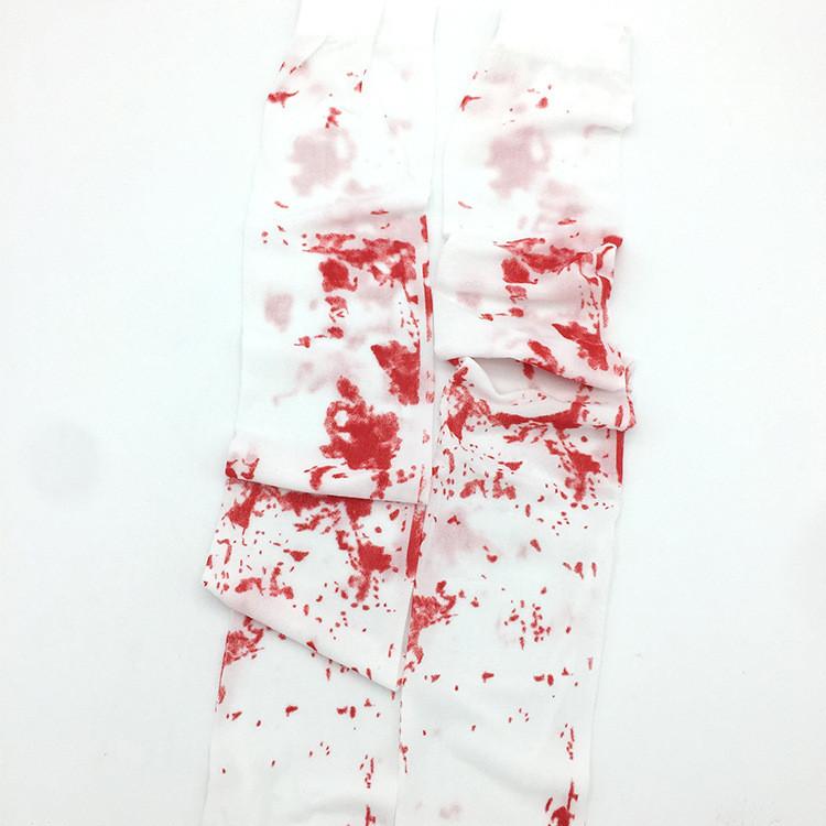 Halloween Blood Dripping Skeleton Socks With Cotton Fabric For Cosplay Costume Accessories