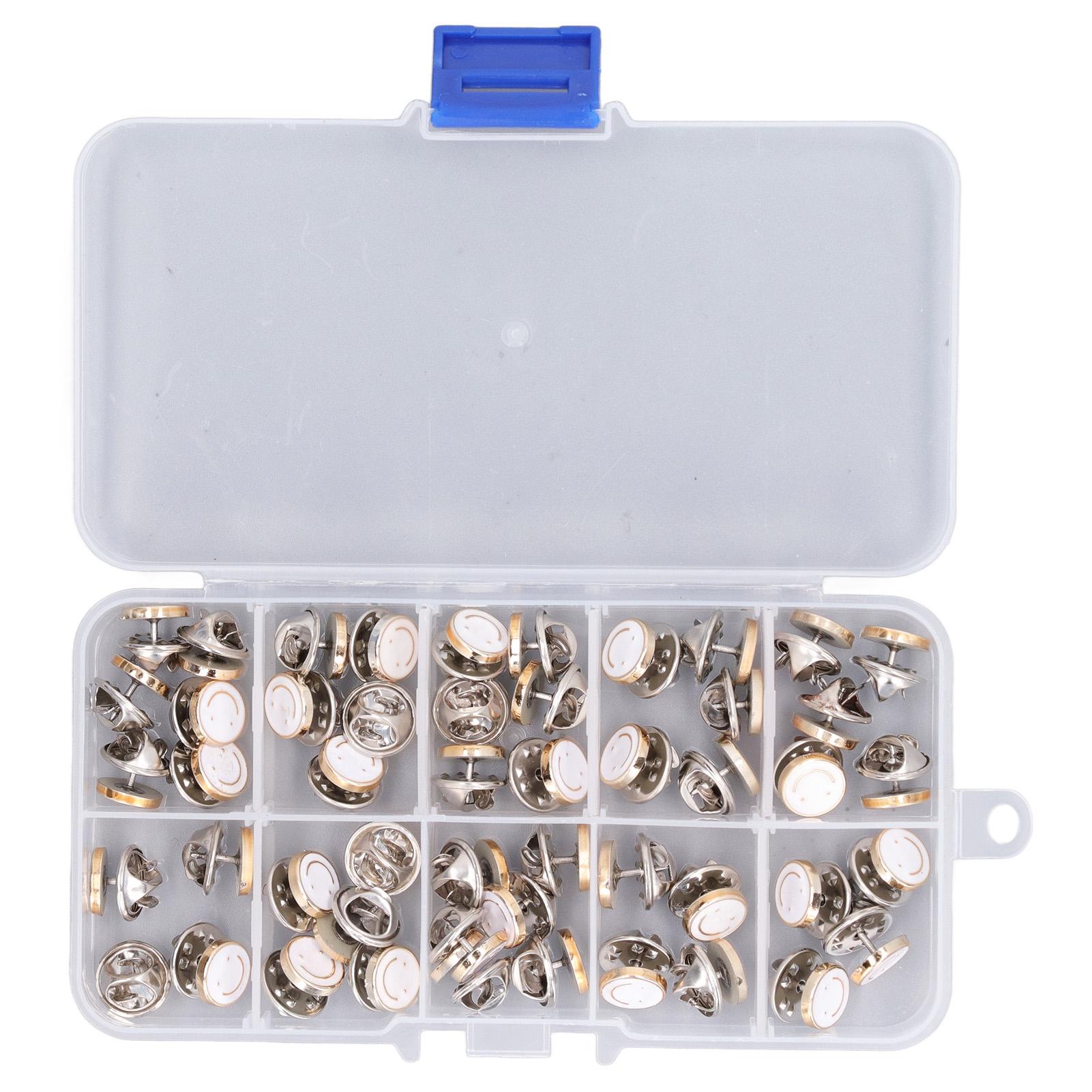 

150pcs Brooch Button Invisibility Anti Exposure White Smiling Face Concealed Snap Button Detachable Button Pins for DIY