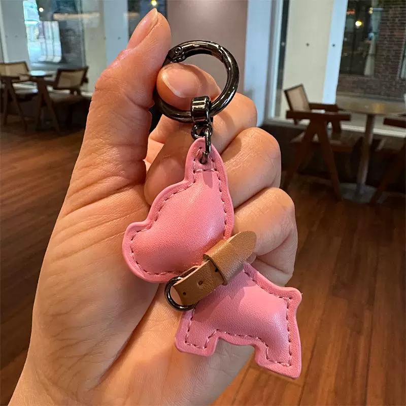 French Bulldog Puppy Handmade Car Keychain Cute Creative Bulldog Pendant Couple Gift Premium Bag Accessory