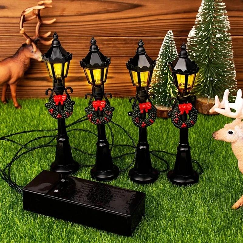 1Pcs/Set Mini Christmas Street Light Models Dollhouse Streetlight Micro‑Landscape Fairy Garden Ornament Accessories