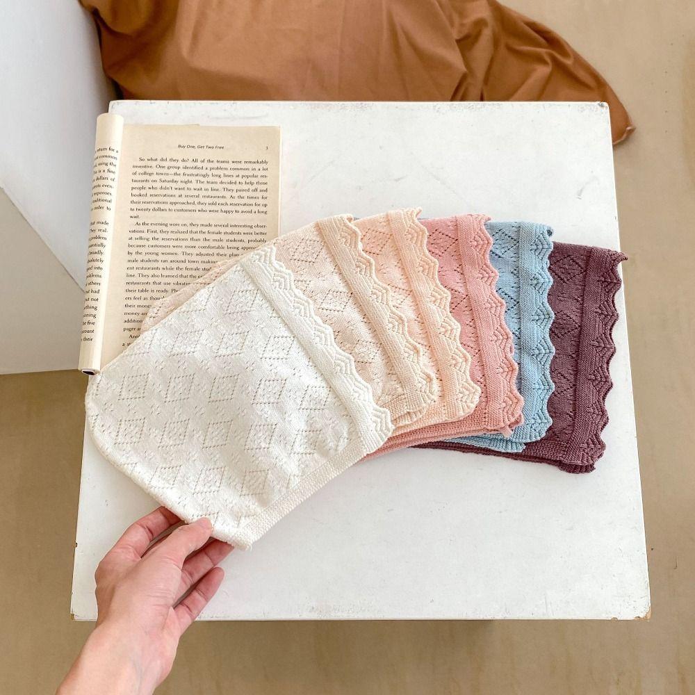 

Solid Color Newborn Bonnet Cute Beanie Hats New Knitted Hat рожевий