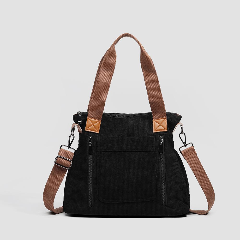 Ladies and men's universal casual fashi corduroy material handbag simple shoulder bag messenger bag