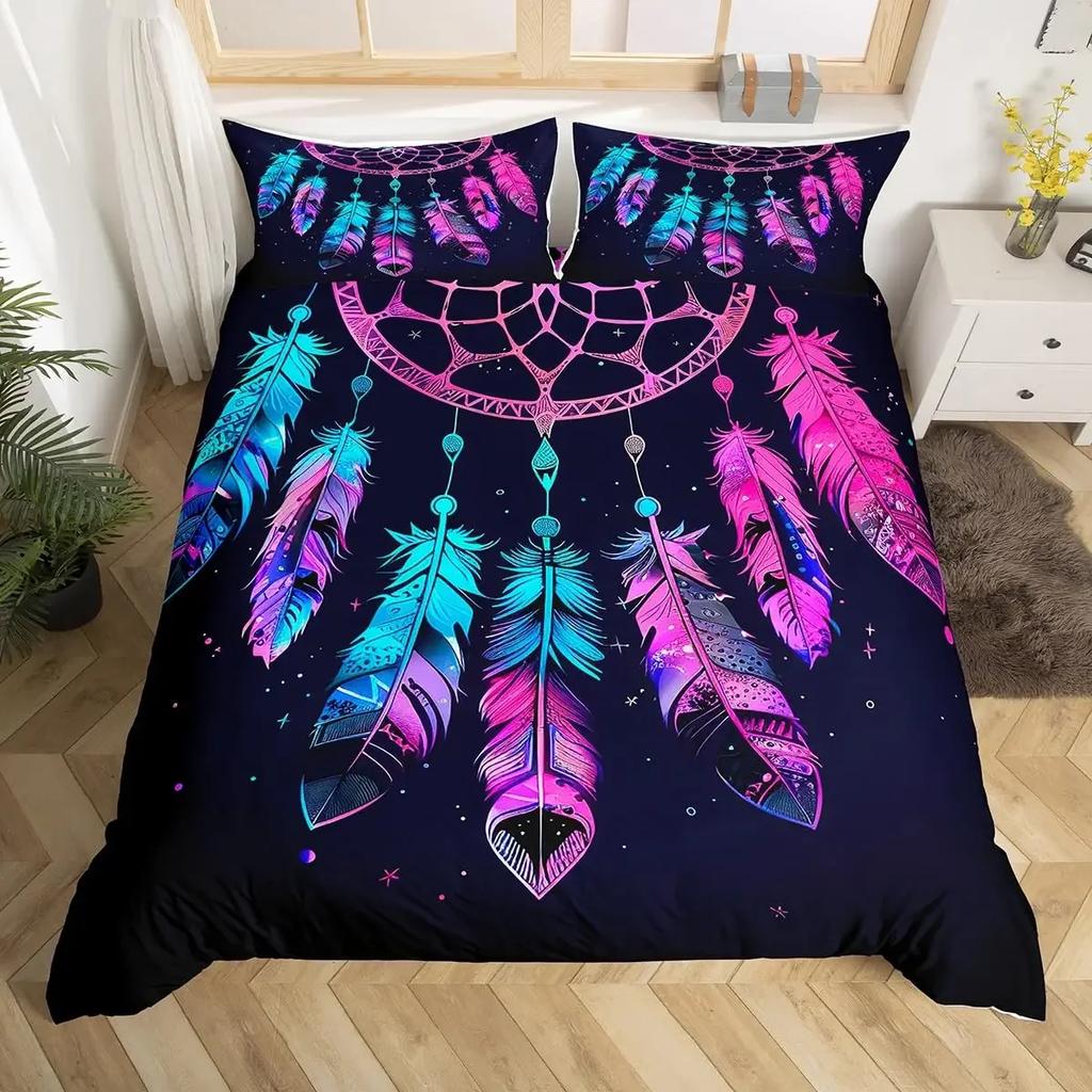 Comforter Dreamcatcher Boho Colorful Dream Catcher Bedding Set Girls Children Women Bedroom Decor Queen