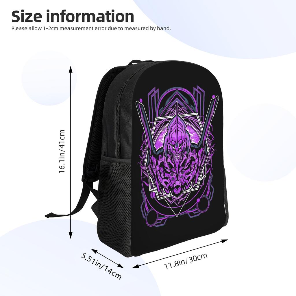 Custom EVA Evangelions Backpack Men Women Casual Bookbag for School College Manga Bags