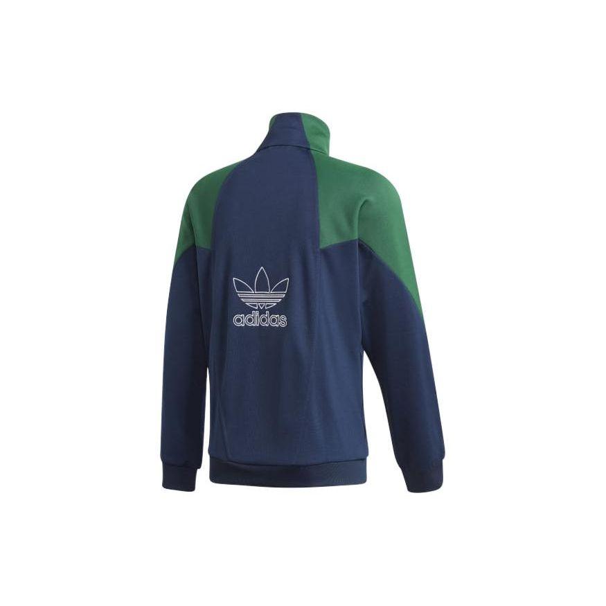 Adidas Originals Big Trefoil Abstract Color Block Logo Zip Jacket Men Jacket Green GE6235