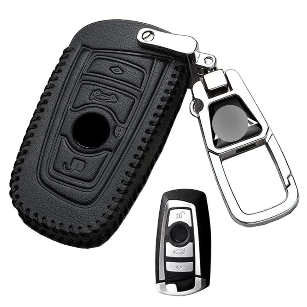 

Чехол для смарт-ключа BMW Чехол для ключа Дизайн из натуральной кожи B Держатель для ключей с 4 кнопками BMW-FX-3J-11-999-B чёрный