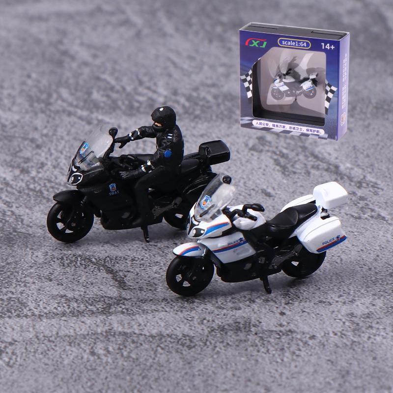 1/64 Miniaturlegierungs-Motorradmodell Öffentliche Sicherheit Spezialpolizei Möbel zur Ausstellung Kinder Geburtstagsgeschenk