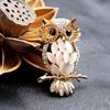 Western Liang Cat's Eye Stone Owl Brooch - Fashionable Corsage Pin To Enhance Dress Stability