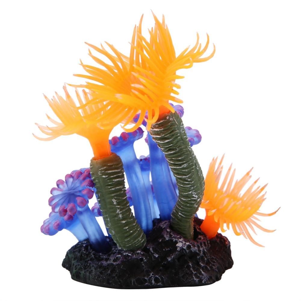 Silicone Fish Tank Ornament Colorful Sea Anemone Artificial Coral  Underwater Environment