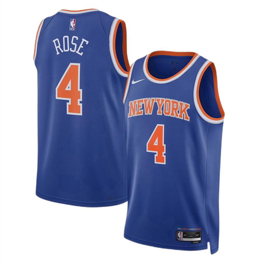 Nike Basketball Jersey SW Fan Edition City Edition, New York Knicks, Rose Size 4 Men's Blue CW3675-407