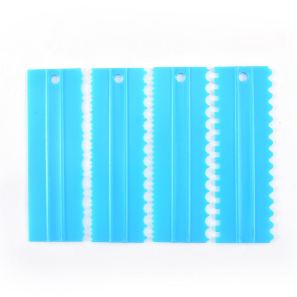 Baking Spatula Set: Cake Spatula, Cutting Board, Plastic Scraper & Serrated Spatula
