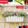 Flowerpot Balcony Terrace Box with Hooks Irrigation System White 40cm
