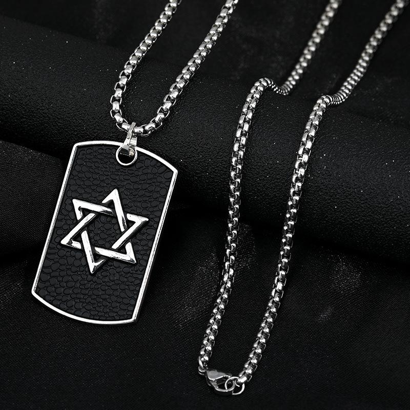 Steel Titanium Stylish Hip Hop Necklace With Geometric Pendant For Trendy Men Women And