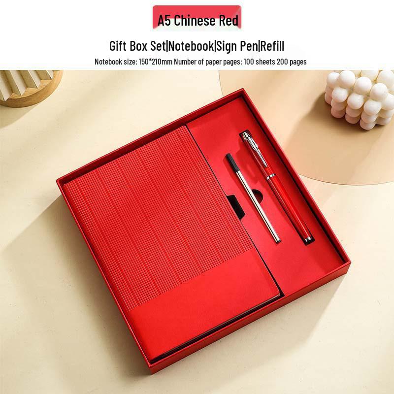 Minimalist Business Notebook Gift Set - Customizable Logo for Company Meetings and Events