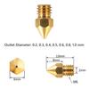 24pcs MK8 Ender 3 Nozzles 3D Printer Brass Nozzles Extruder for Ender 3 CR-10 0.2/0.3/0.4/0.5/0.6/0.8/1.0mm Printer Nozzle
