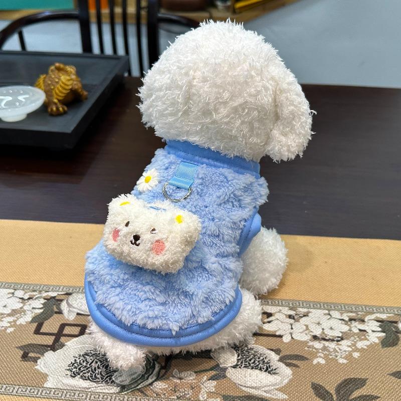 Ropa para perro gato chaleco de invierno ropa para mascotas cálida linda caricatura Oso Grande títere de peluche ropa para mascotas