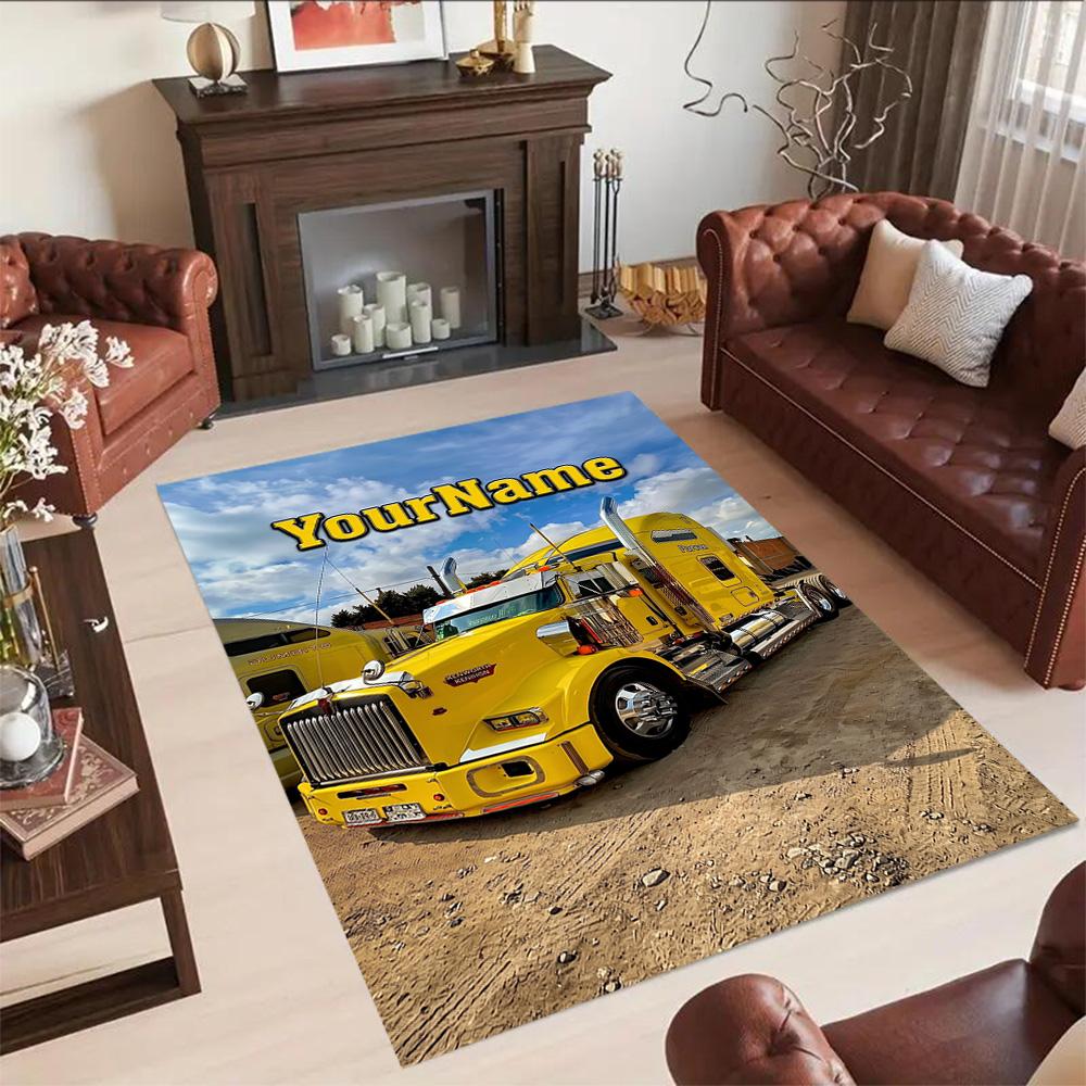 Kw Heavy Trucks Personalized Name Floor Rug Office Rug Suitable for Living Rooms Foyer Outdoor Hallway Anti-slip Rug Anime Office Decor