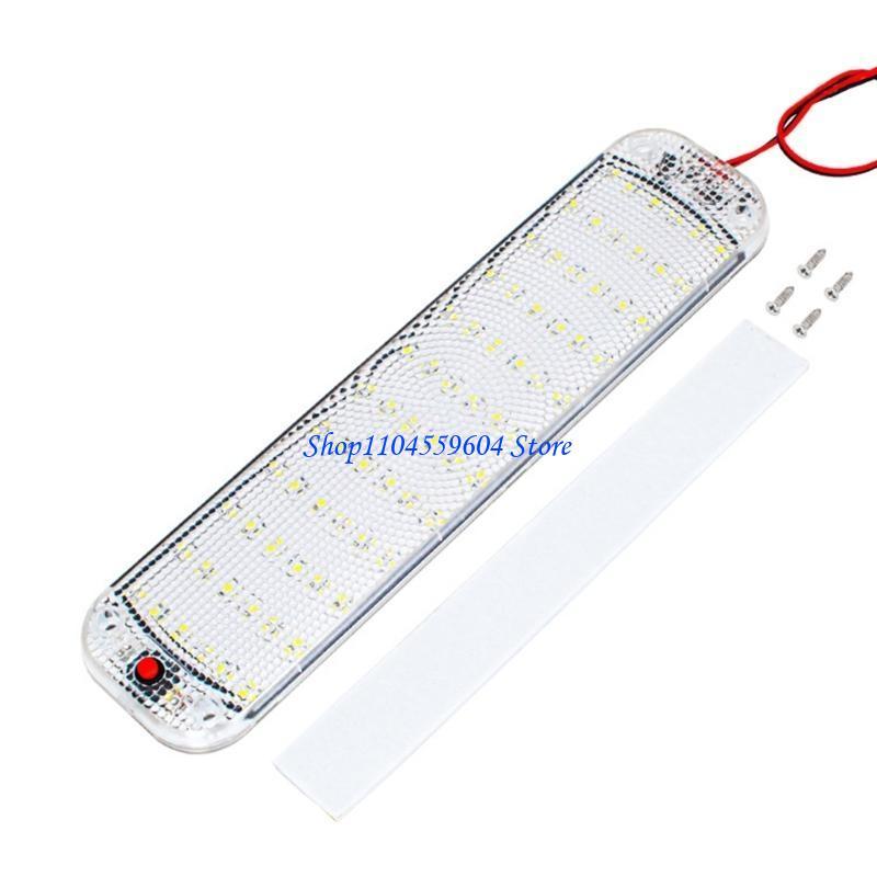 12QM 72LED 12V-80V LED Car Vehicle Interior Dome Roof Ceiling Reading Light Lamp Interior Car Roof Light with On/Off Switch