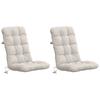 2 Piece High Back Cushion Set VIANEN 100percent Polyester White