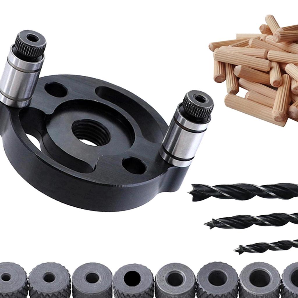 Portable Wood Hole Dowel Drill Guide Set 3 Bit Jig Pin Fixture 6 8 10mm Wide