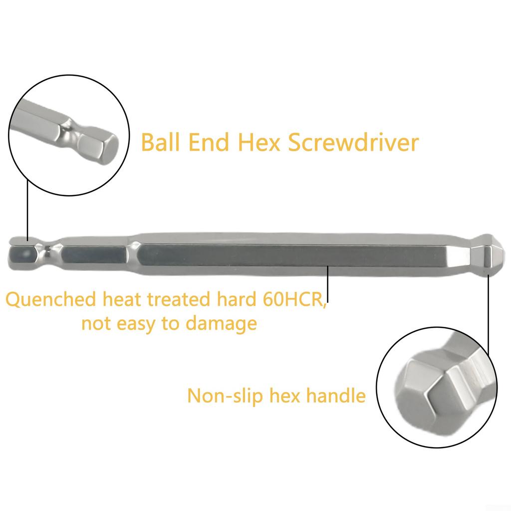 Ball End Screwdriver Bit Fine Workmanship Magnetic Metric Alloy Steel