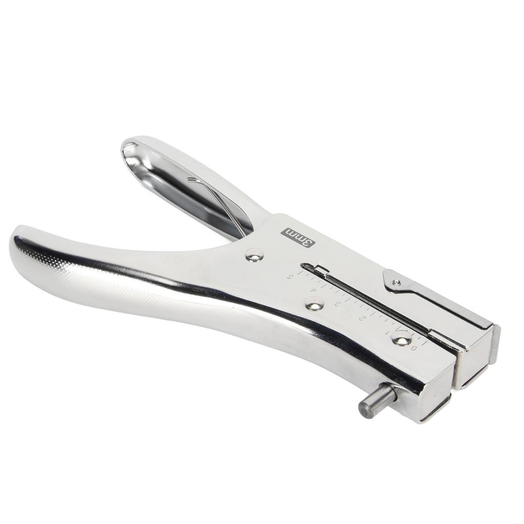 Single Hole Punch Deep Penetration Labor Saving Handheld Metal 3mm  Hole Puncher for Paper Cardbo