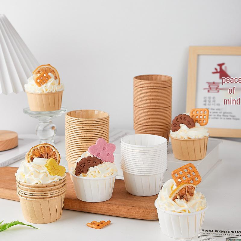 Große 5039 Lebensmittelgeeignete Muffins- & Kuchen-Papierförmchen, Leicht zu lösen, Hitzebeständig, Gerollter Rand
