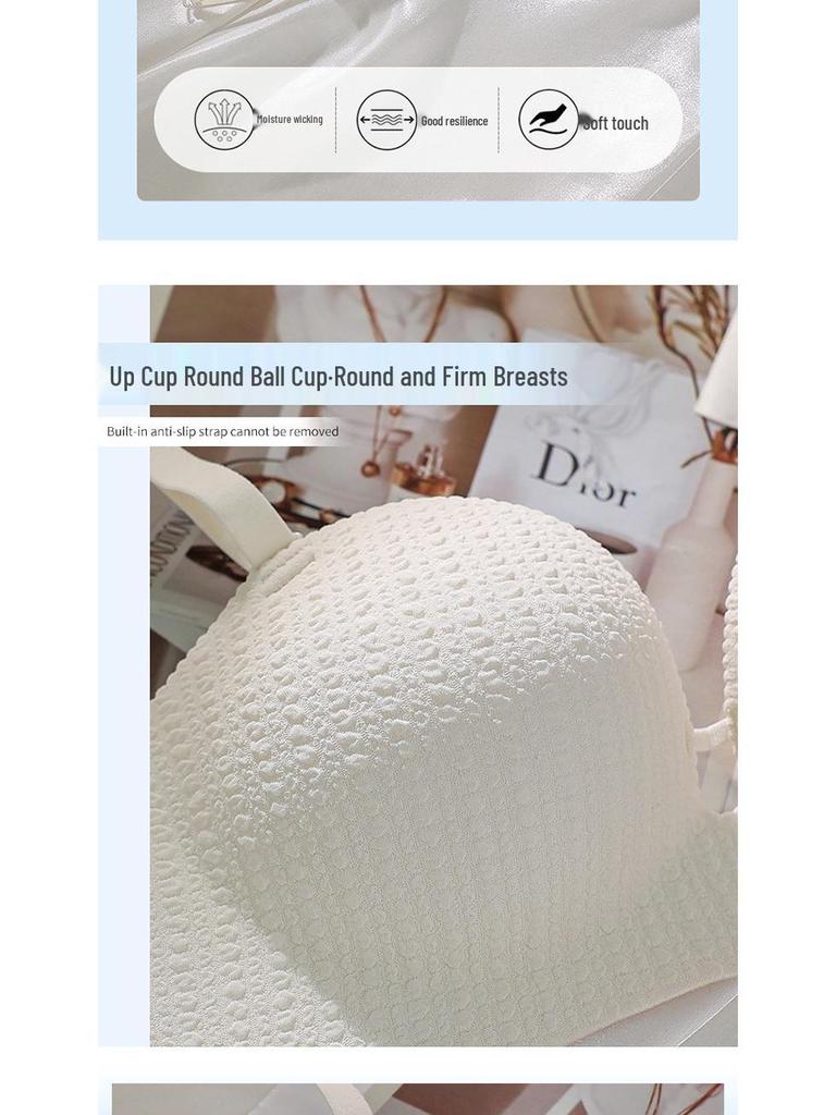 Nahtloser Push-Up-BH für Damen: Verbesserter Halt, Ohne Bügel, Auslaufschutz, Feste Schale, Seitenhalt, Einteiler-Design.