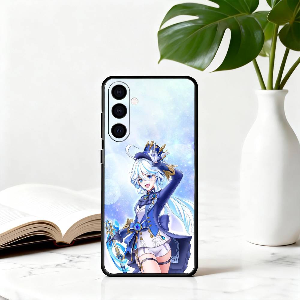 G-Genshin Cute F-Furina I-Impact-fgi Phone Case For Samsung Galaxy A73,A72,A71,A70,A53,A52,A51,Others Soft Black Cover