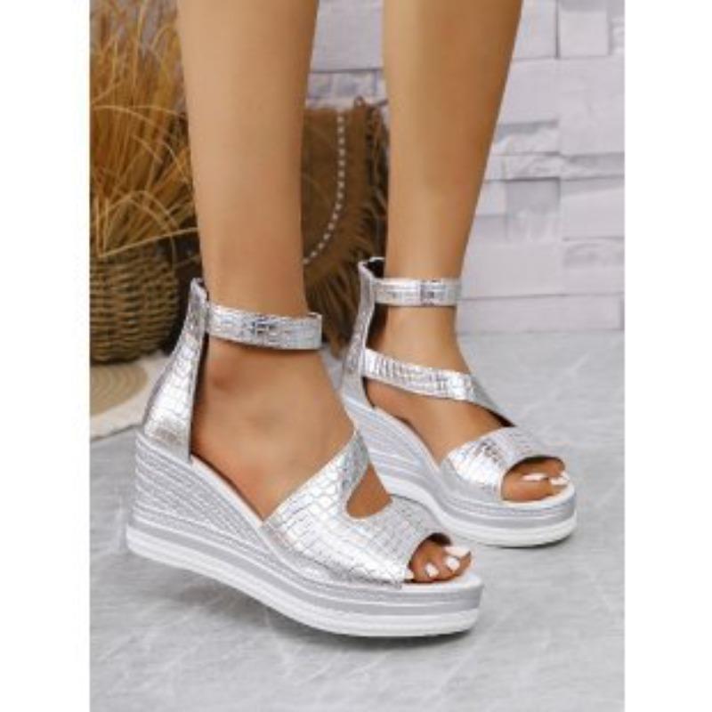 Plus-size wedge sandals for women, new summer style, European and American style, high-top strappy sandals for women