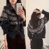 Fair Isle Jacquard Zipper Knitted Cardigan Autumn and Winter New Top Christmas Retro Sweater