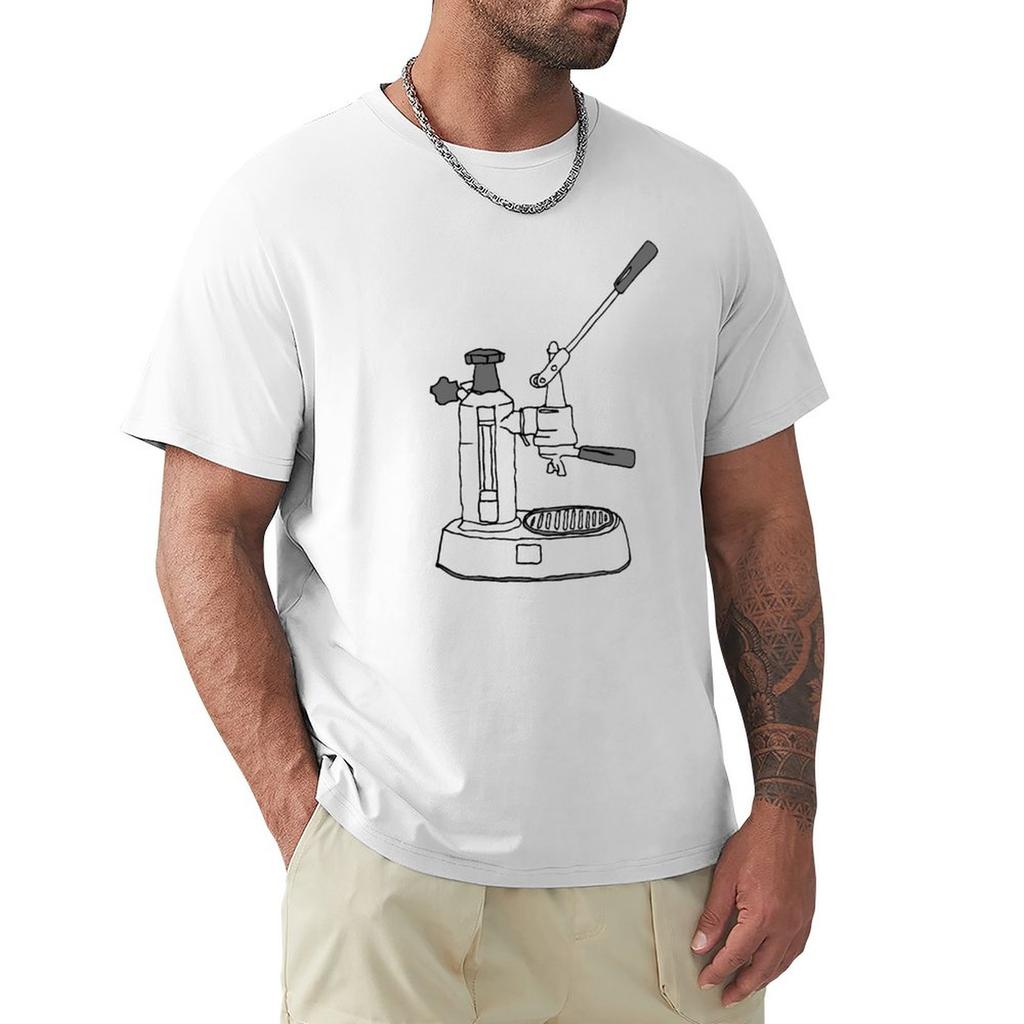La Pavoni Europiccola T-Shirt Übergrößen T-Shirts Schwarzes T-Shirt Herrenbekleidung