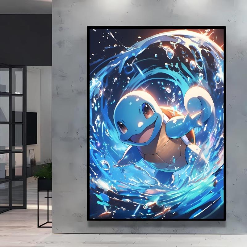 Japanese Anime Canvas Paintings  Pikachu Poster Cartoon Character Picture Bright and Clear Colors High Quality Home Decor