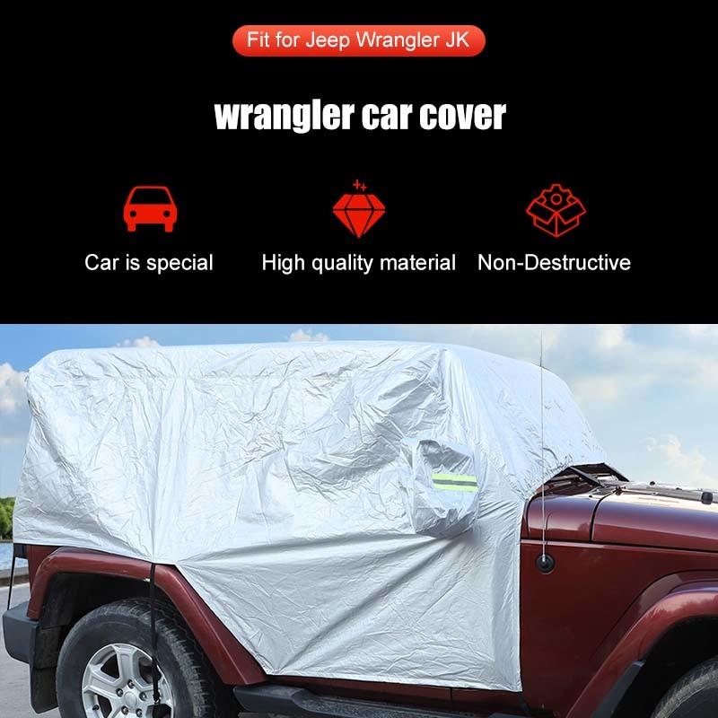 Waterproof All Weather Windshield Sunshade Leather Car Cover Fit for Jeep Wrangler JK JL 2-Door Version Exterior Accessories