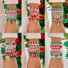 Holiday Christmas Snowman Santa Character Multilayer Beaded Wristband Gift Set For Celebrations