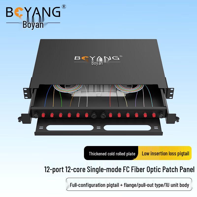 Boyang 1U Fiber Optic Rack Mount Management Solution
