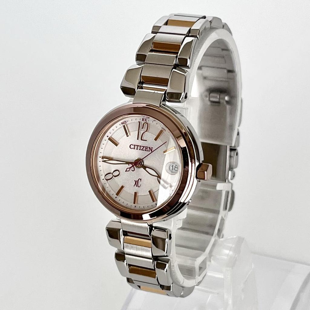 CITIZEN Polished xC Excellent Gold with White S2423 Women's Watch, Radio-Controlled Solar, Dial
