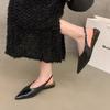 Fashion Bailamos Brand Women Sandals Pointed Toe Elegant Flat-heel Shoes Summer Fashion Slingback Woman Mules Shoes Pumps Dress Shoes Mu