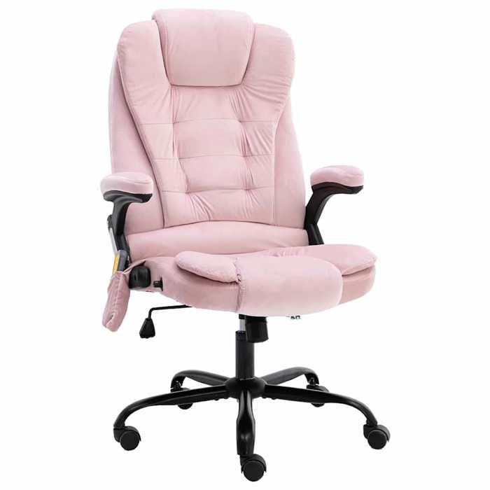 VidaXL Massage Office Chair Pink Velvet 20574