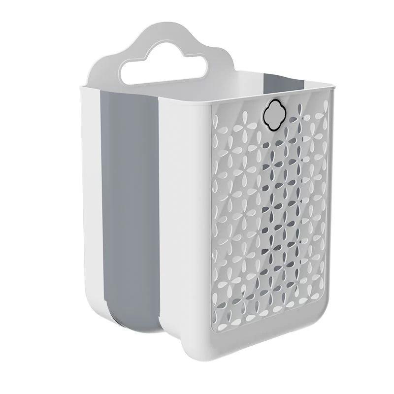 Wall-Mounted Foldable Laundry Hamper: Large Capacity Dirty Clothes Storage Basket for Bathroom and Household Use.