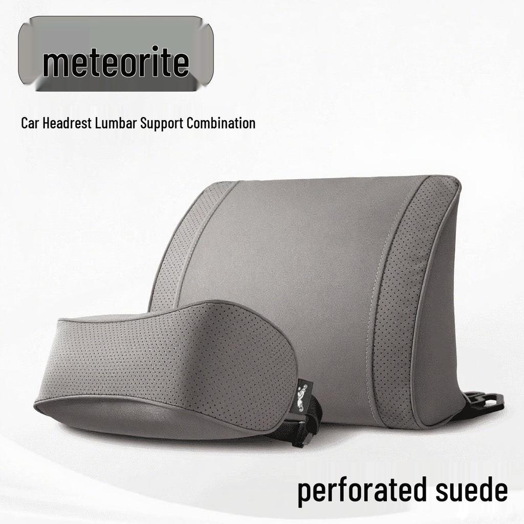 Car Seat Backrest & Neck Support Pillow Set - Unisex Breathable Lumbar & Headrest Cushion