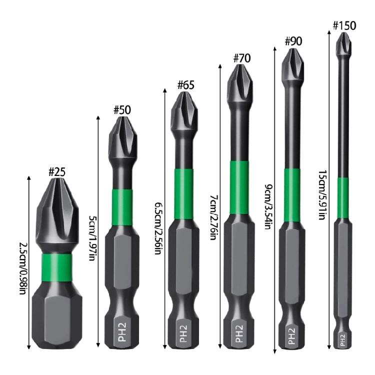 Resistant To Wear Hardened Steel Fastener Crosses Bit Hexagonal Shank Magnetic Grip For High Force Drilling And Securing