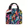 1pc 2D Printing Seahorse Turtle Shell Pattern Portable Insulated Lunch Bag, Reusable Large-Capacity Picnic Box, Waterproof Handb